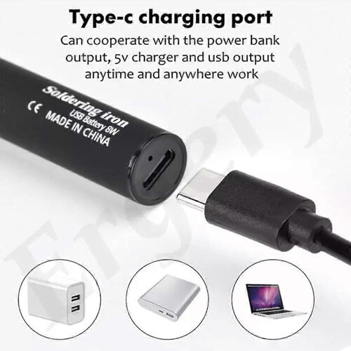 (Grey) Wireless Portable Soldering Iron Kit, Rechargeable Soldering Pen with Iron Tip 2