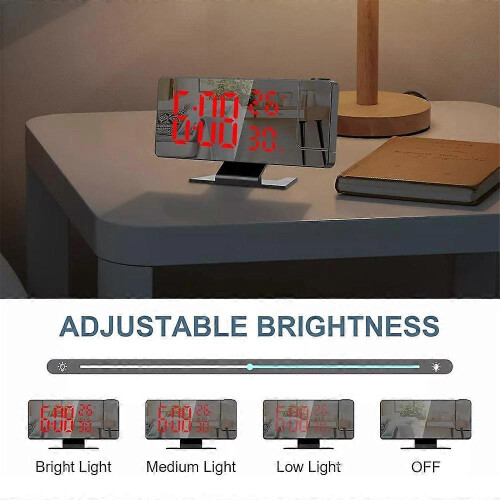 (Red) LED Digital Smart Alarm Clock Watch Table Electronic Desktop Clocks USB Wake Up Clock Bedroom Bedside Clock Snooze Function 1