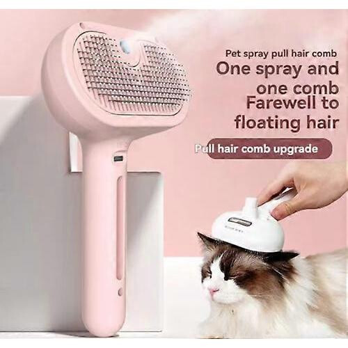 (White) Kivori Pet Grooming Brush Steamer Spray Comb 2