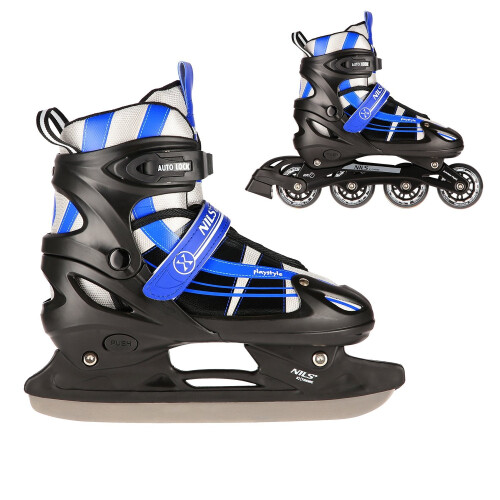 2-in-1 Inline & Ice Skates, Dark Blue, Size M (35-38) 1