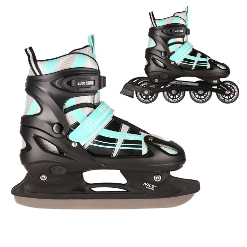 2-in-1 Inline & Ice Skates, Mint, Size S (31-34) 1