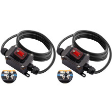 2X Interruptor em Linha À Prova D'Água 12 V  20 A 4 Pinos 2 Posições Liga/Desliga com Fio 14 AWG Interruptor de Cabo em Linha Externo