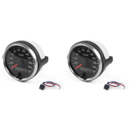 2X Car Universal 85mm Speedometer Odometer Dual Function LCD Panel Modified Car Speedometer 220km/H