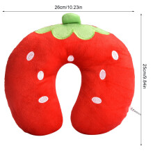 U-Shaped Baby Pillow 26x25 cm - Strawberry Pattern