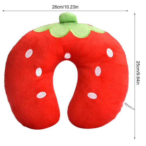 U-Shaped Baby Pillow 26x25 cm - Strawberry Pattern