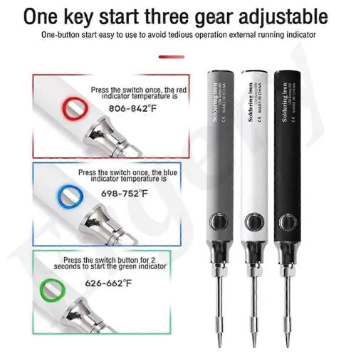 (White) Wireless Portable Soldering Iron Kit, Rechargeable Soldering Pen with Iron Tip 1