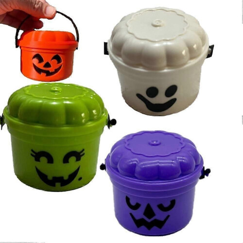 (White) Spooky Mini Boo Bucket Figurines, Ultimate Throwback Horror Decoration 1