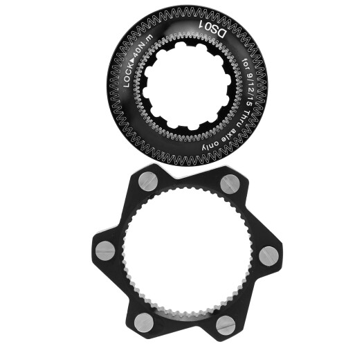 Black Alu Centre-Lock 6-Bolt Disc Adapter 52x18mm 2
