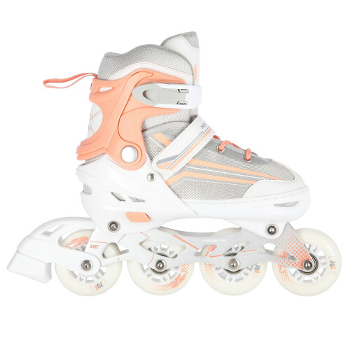 2-in-1 White/Pink Inline & Ice Skates, Size S (29-33) 2