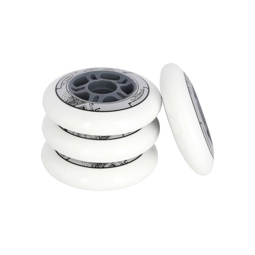 Witte PU skatewielen, 70x24mm, 82A, set van 4 1