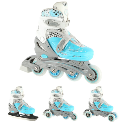 Inline/Ice Skates, 4-in-1, Blue, Size M (35-38) 1