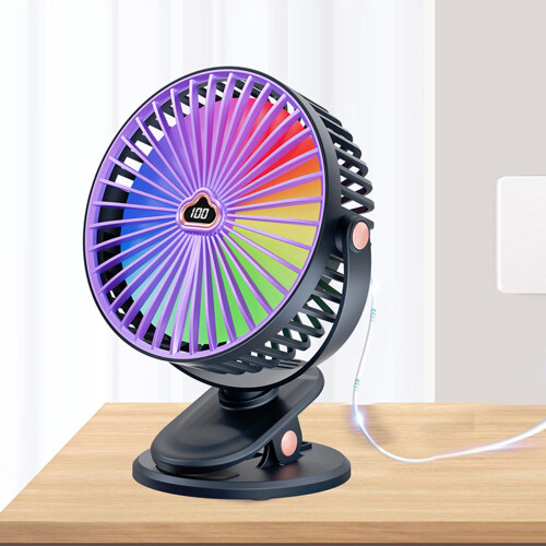 Flexibele clip-on ventilator 100 windsnelheden met-Lavendel 2