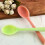 (A4, Maca Blue) Colorful Silicone Spoon Heat Resistant Non-stick Rice Spoons Kitchenware Tableware Learning Spoon Cooking Kitchen Tool Tableware 5