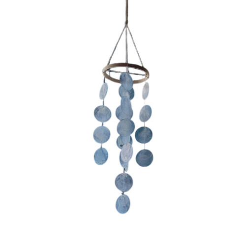 Wind Chimes for Outside Handcrafted Capiz-blue shell wind chim