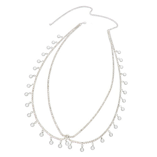 Chaîne de ventre polyvalente décorée de perles avec-Argent