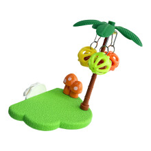 Coconut Tree Perch Chewing Ball For Parrots Reduces-Green