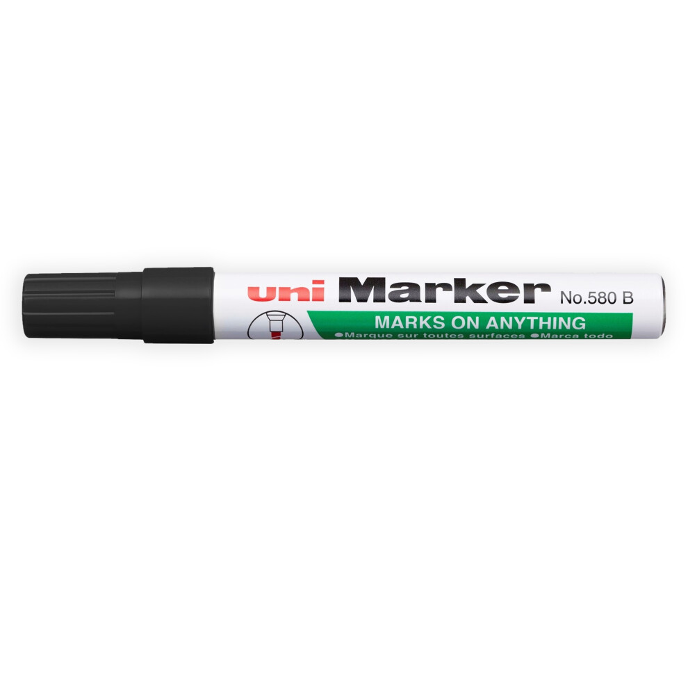 Uni-Ball Marker 580 B Permanent Marker Chisel Black