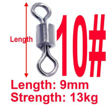 (A1, A) 50pcs Swivel Fishing Connector Strong Fishing Rolling Swivel Stainless Steel Connector Solid Fishing Artificial Accessories