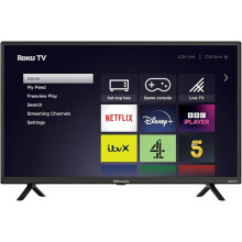 EMtronics EM32ROK Roku Smart TV 32" Inch HD Ready 720p with Netflix, Disney+, Mobile Control and 3 x HDMI, USB - Black
