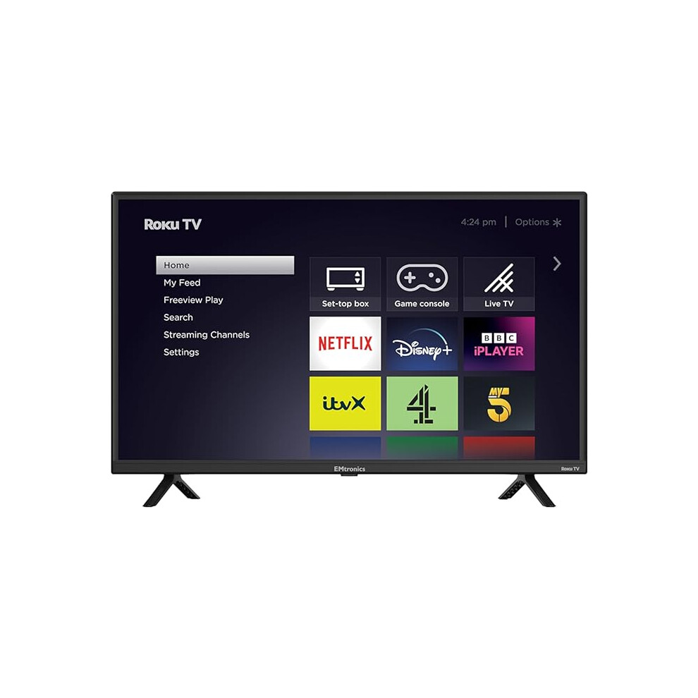 Emtronics Em32rok Roku Smart Tv 32" Inch Hd Ready 720P With Netflix, Disney+, Mobile Control And 3 X Hdmi, Usb - Black 01958072