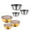 Stackable Stainless Steel Serving Bowls With Transparent-Gold 2