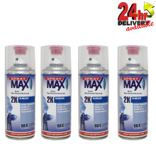 4 X SPRAYMAX 680061 2K GLOSS CLEARCOAT AEROSOL 400ML -FUEL PETROL RESISTANT