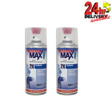 2 X SPRAYMAX 680061 2K GLOSS CLEARCOAT AEROSOL 400ML -FUEL PETROL RESISTANT