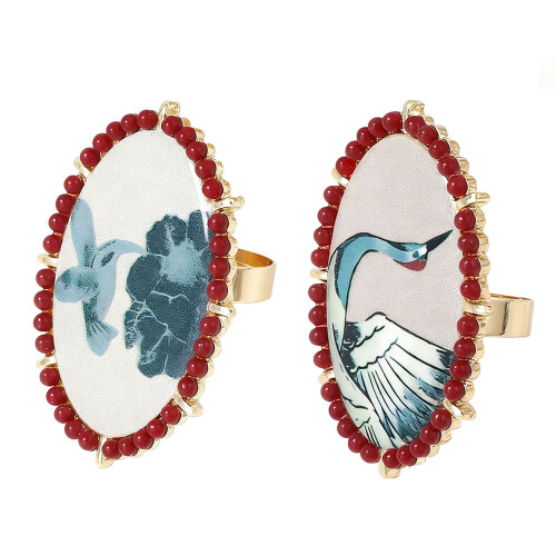 Fashion Forward Übergroßer Ring mit geätztem-Abschnitt 2 1