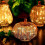 (14*19.5cm) Twinkle LED Light Pumpkins, Timer Lighted Sparkling Starry Night Glass Pumpkins 4