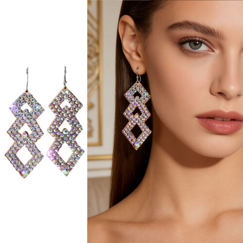 Double Sided Earrings Decoration With Stylish-raindrop 2