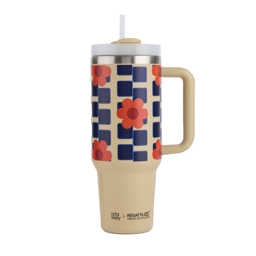 Regatta Orla Kiely Spinning Flower 1.2L Thermal Mug - Monochrome - One Size - Monochrome - 70% Stainless Steel/25% Polypropylene/5% Silicone - Image 3