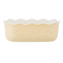 Loaf Pan Stoneware Oven Baking Dish Mason Cash Yellow Embossed Floral Bakeware