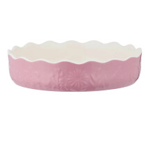 Pie Dish Stoneware Oven Baking Pan Mason Cash Pink Embossed Floral Bakeware