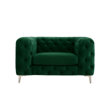 (Green Velvet, Armchair) Monaco Sofa 3+2 Set 1,2,3 Seater Chesterfield Velvet Couch Longue Lounger Settee
