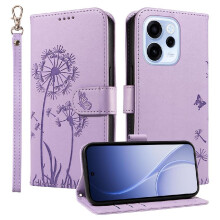 Compatible with OPPO Reno 15F Flip Case Dandelion Print Leather Phone Case with Card Slots And Wrist Strap Stylish And Protective