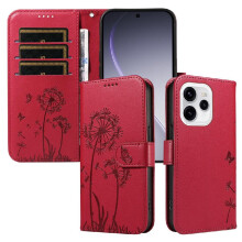Compatible with OPPO Reno 15 5G Flip Case with Card Slots And Wrist Strap Dandelion Print Leather Phone Case Stylish And Protective