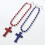 Collier superposé unique à pendentif croix surdimensionné-Bleu 2