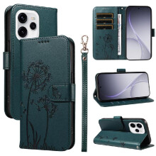 Compatible with OPPO Reno 15 5G Flip Case with Card Slots And Wrist Strap Dandelion Print Leather Phone Case Stylish And Protective