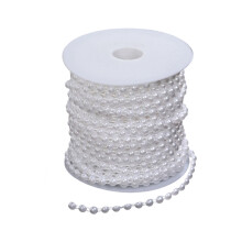 25M ABS kunstmatige parels kralen string-6 mm halve cirkel puur