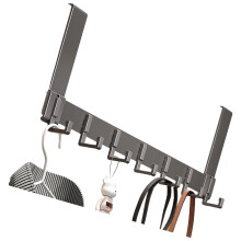 Rustproof Aluminum Door Mounted Hook Space-Grey 7 hooks