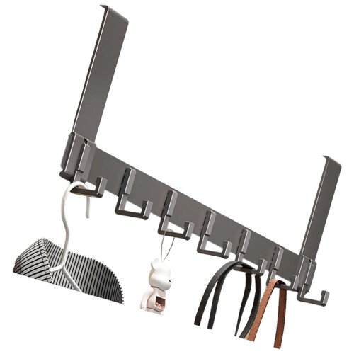 Heavy Duty Over Door Hook Corrosion Resistant-Grey 7 hooks