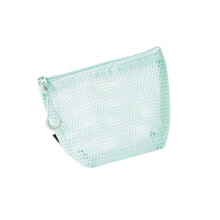 Trendy Cosmetic Bag Sturdy Nylon Materials With Geometric-Green