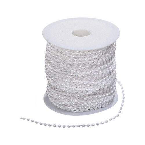 Artificial Pearls String Beads Chain-4mm semicircle pure