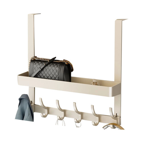 Nonslip Over Door Hooks High Capacity Storage-White 6 hooks