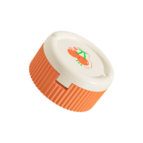Silicone Pills Case With Leakproof Drinking Cup Travel-Orange