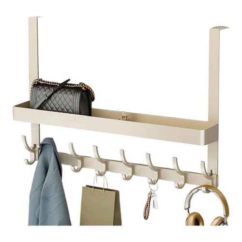 Space Saving Door Back Hooks Heavy Duty Rustproof-White 8 hooks