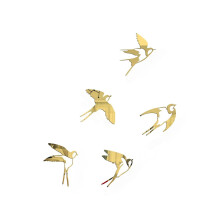 Vogelmuurkunstdecors Acrylspiegelmuursticker Decoraties-Goud S