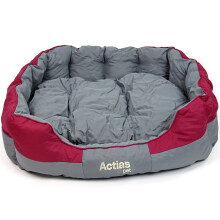 Actiaspet XXL Grey/Burgundy Waterproof Round Dog Bed