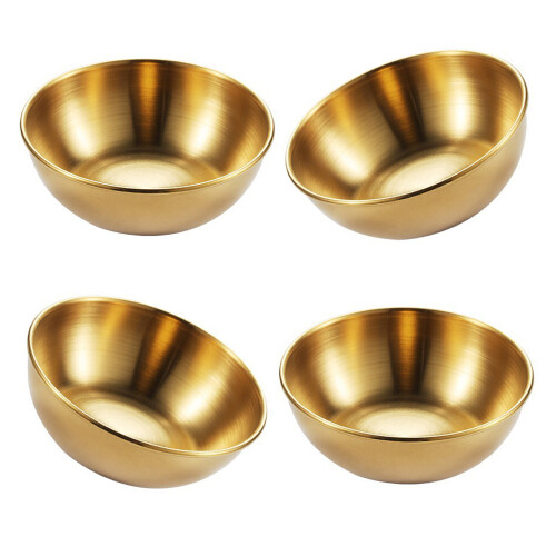 Unique And Space Saving Stackable Condiment Dish-Large gold