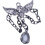 Pendentif aile en métal avec strass, composant artisanal-E. 1